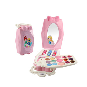 Kids Make Up Toy Set Pretend Play Princess Pink Makeup Set Beauty Safety Non-toxic Kit Toys for Girls Dressing Cosmetic Travel