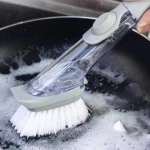 Kitchen Cleaning Brush 2 In 1 Long Handle Cleaning Brush With Sponge Dispenser Dish Washing Brush Kitchen Tools