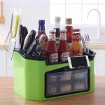 kitchen double layers seasoning dsispenser box multifunction plastic condiment bottle mix tool holder