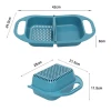 kitchen gadgets 2023 Multifunctional household foldable square  Drain Basket Kitchen basin Amoy Basket