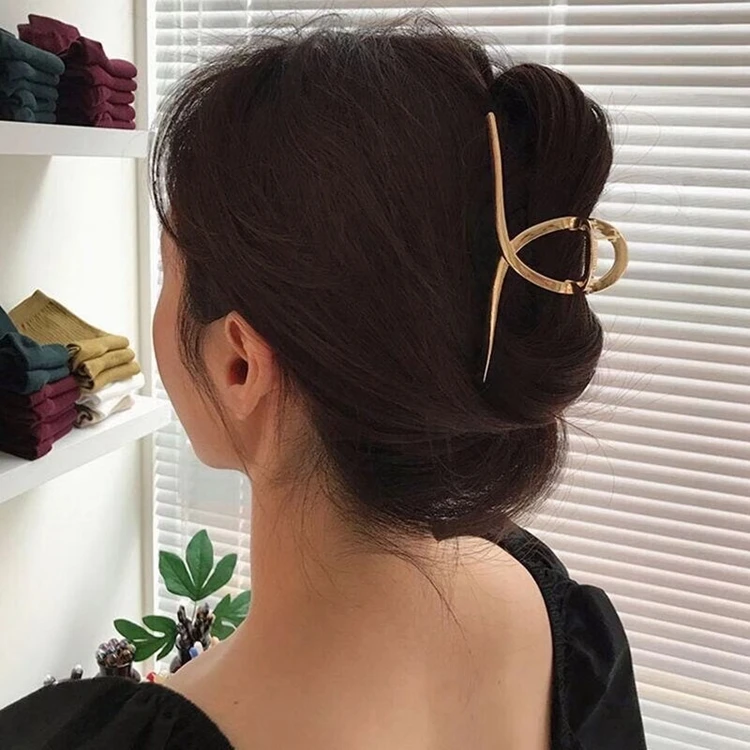 Korean Blogger With Temperament Frosted Geometry Metal Hairpin Bath Pan Grip Clip Hairpin Hair Accessories