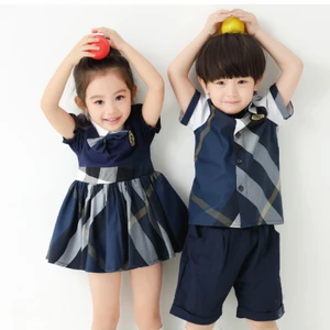 KS10002U Latest style boys and girls cotton fabric school uniform design
