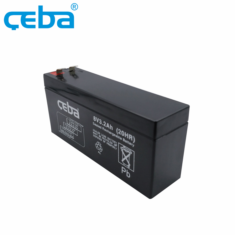 Large Capacity 8V 3.2Ah Sealed Small Rechargeable Lead Acid Battery