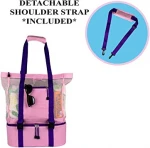 Large Mesh Beach Picnic Tote Cooler Beach Bag With Cooler