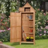 Large Wood Cabinet Tool Building Kits Outdoor Garden Storage Shed