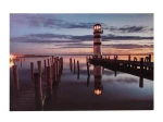 Led lights lighthouse wall art painting fiber optic light canvas prints led wall canvas