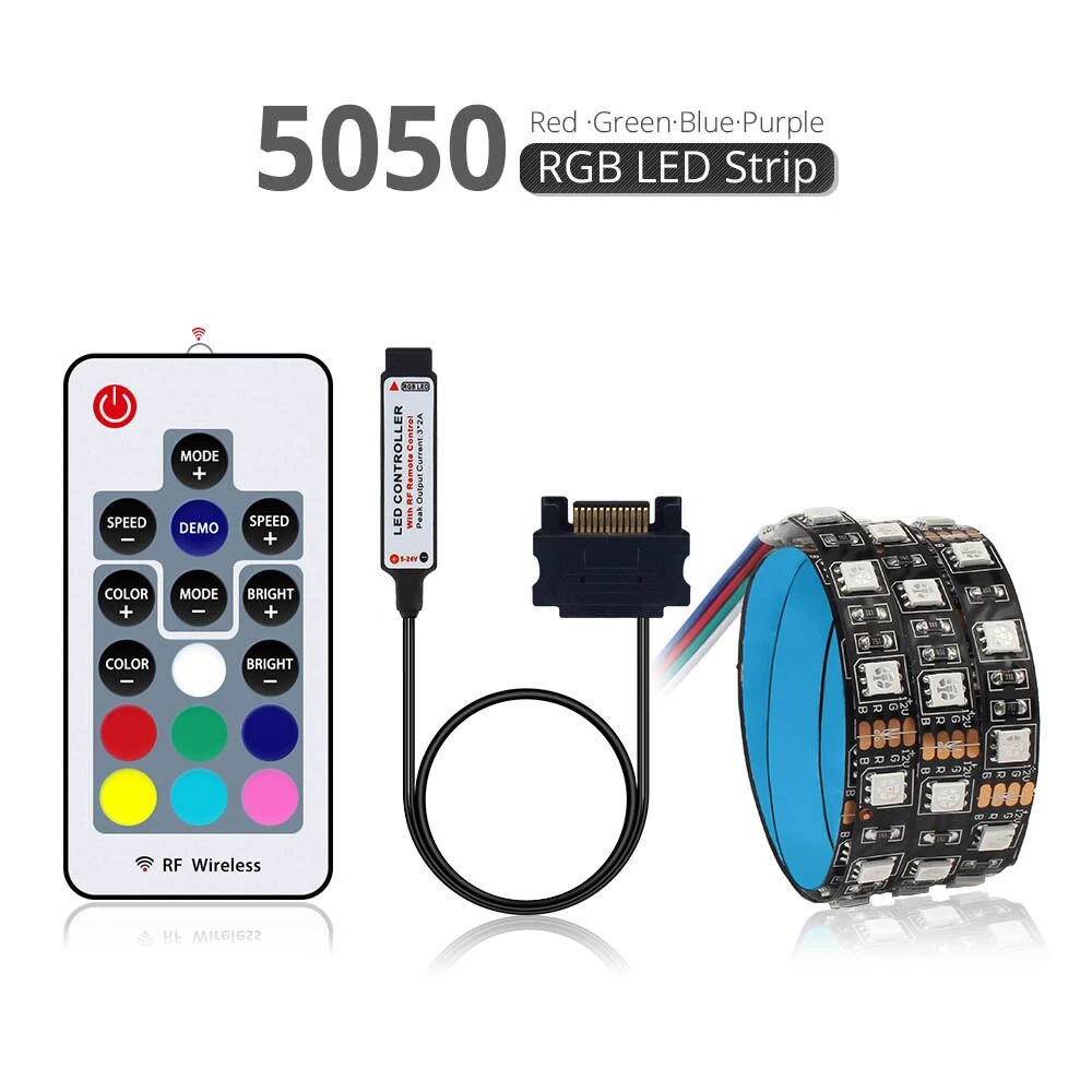 LED Strip for Computer Cases 4 Pin RGB Connector Decoration RGB Led Strip SATA Power Supply Interface Strip