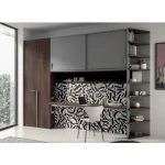 Library Antique Chinese Designs Natural Wood I-Shape Flat Pack Large Bookcase