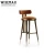 Import Light luxury  beautiful design solid wooden leg with golden circle  velvet upholstery rattan bar counter stool from China