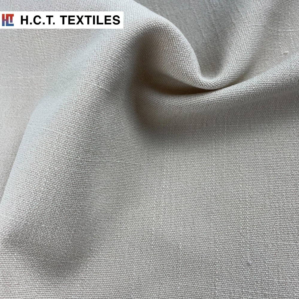 Linen Look Cross Hatch Surface 235g Polyester Rayon Spandex wholesale 4 way stretch fabric