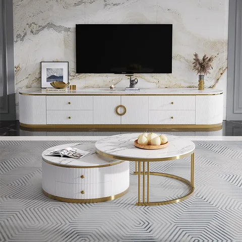 Rounded Tv Table Buy Living Room Furniture Round Oval Shaped Tv Stand Cabinet And Coffee ...