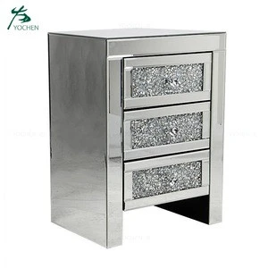 living room modern crushed diamond furniture glass coffee center table