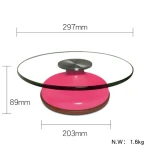 Lixsun Baking Cake Turntable Glass 12inch Non-Slip Silicone Ring Cake Turntable Cake Stand Box Package Baking Tools