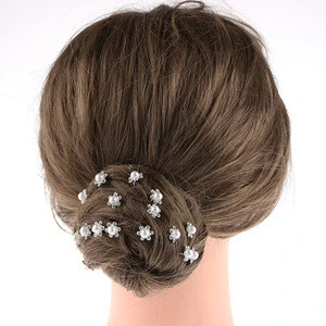 Lovely Wedding Bridal Hairpin Crystal Rhinestone Pearl Flower Hair Pin Sticks Clips Barrette Hair Accessories