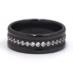 LR116  wholesale black zirconium ring full eternity wedding band or ring