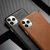 Import Luxury Genuine Leather Phone Case Real Leather with Metal Button Back Cover Phone Case from China