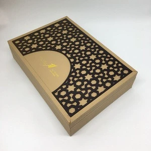 Luxury High Quality Laser Wooden Chocolate Date Box for Ramadan Gift