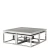 Import Luxury Nordic Quadrate Table 5pcs Set Stainless Steel Frame Tempered Glass Top Coffee Table Set from China