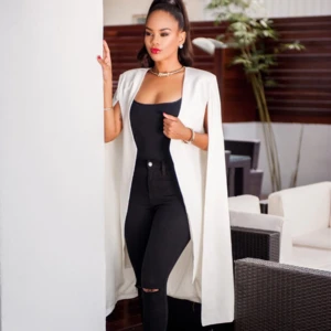 lx10506a new fashion clothes for women plus size blazers pure color trench coat