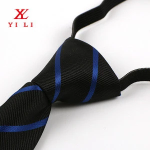 Made in China elegant polyester black zipper tie for men