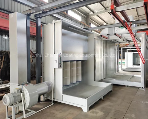Buy Manual Simple Electrostatic Powder Coating Booth With Rails Spray ...