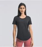 Manufacturers Direct Sales Of New Simple Aand Loose Brushed Lightweight And Breathable Yoga Short Sleeves