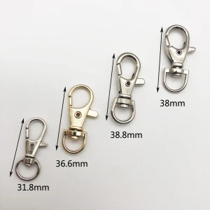 Manufacturers wholesale wivel snap hook lanyard dog snap hook colour swivel brass snap hook with chain for bags metal buckle