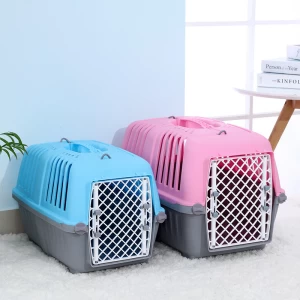 Manytoo Pet dog cages plastic cat house airline approved animal carriers cage