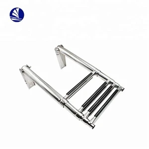 Marine Boat Swimming Pool Stainless Steel Telescopic Folding Ladder with anti-slid steps