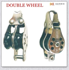 Marine hardware Stainless steel rope MINI double WHEEL PULLEY