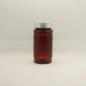 medical pill bottles 175CC PET amber plastic bottle solid powder container