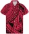 Import Men Shirt Red Fashion Plus Size Custom 3d Print Somoan Men&#x27;s Polynesian Tribal Tattoo Cuba Collar Short Sleeves from China