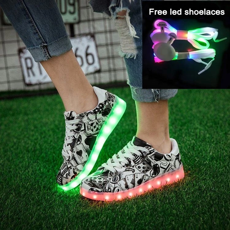 Men USB Charging LED Sport Shoes Flashing Sneakers childrens casual shoes with factory price best selling