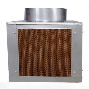 metal body air cooler with evaporative cooling pads, industrial air conditioning system