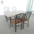 Import Metal Dining Table Sets 5PCS Glass Top/Wood Top Table Fabric Upholstery Side Chair Dining Room Table Set from China