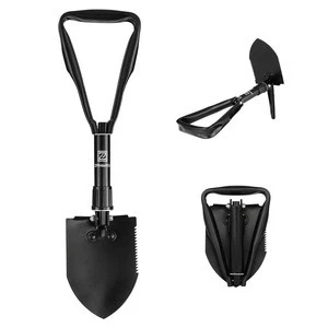 Mini Military Survival Shovel with Pickaxe/Hoe/Saw/Opener/Compass, Outdoor Tool for Camping
