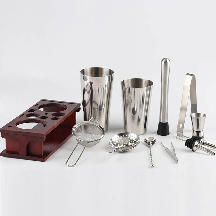 Mirror silver wine mixer good sealing shaker professional Shaker cup bar set tools