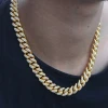 Miss Jewelry Iced Out Gold Cuban Link Chain Necklace Designs for Men CZ Micro Pave Gold Cuban Link Necklace