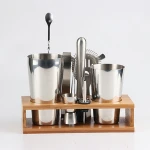 Mixologist Basic Starter Bar Set Stainless Steel Cocktail Maker Shaker Making Mixing Kit