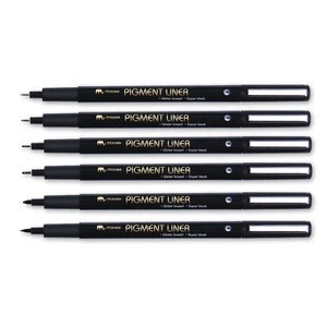 Mobee Different tip size Black Fineliner Brush art marker Pen Set for drawing