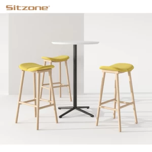 Modern counter nordic velvet seat iron base high bar stool chairs