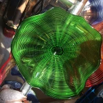 Modern hand blown light green color murano glass plate wall decor art crafts