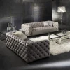 Modern italian living room sofas tufted genuine leather sofa