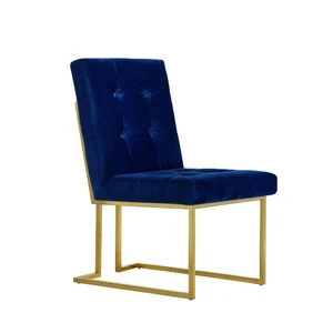 Modern luxury gold metal hotel apartment dining chair with stainless steel leg hotel use