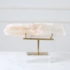 Modern natural stone crystal ornaments home decoration with metal stand