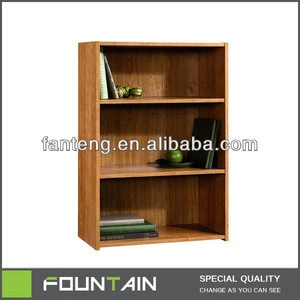 Modern Wooden Brown Bookshelf in Living Room Low Used Library Bookcase