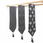 molotu Latest High Quality white and black Beading Fabric japan Modern Wedding Table Runner