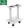Movable Height Adjustable Hospital Food Over Bed Table With Wheel