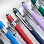 Multifunctional 2 in 1 Metal Aluminum Rod Press Capacitive Ballpoint Pen Handwriting Touch Screen Pen Custom Logo Gift Pen