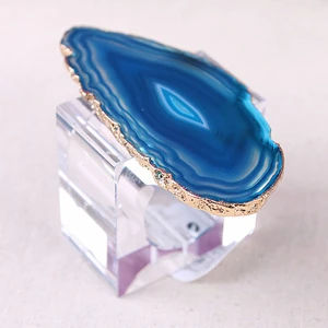Natural Agate Napkin Ring Square-shape Crystal Buckle Napkin Ring